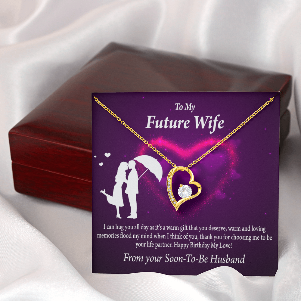 To My Fiancee Awesome Birthday Forever Necklace w Message Card-Express Your Love Gifts