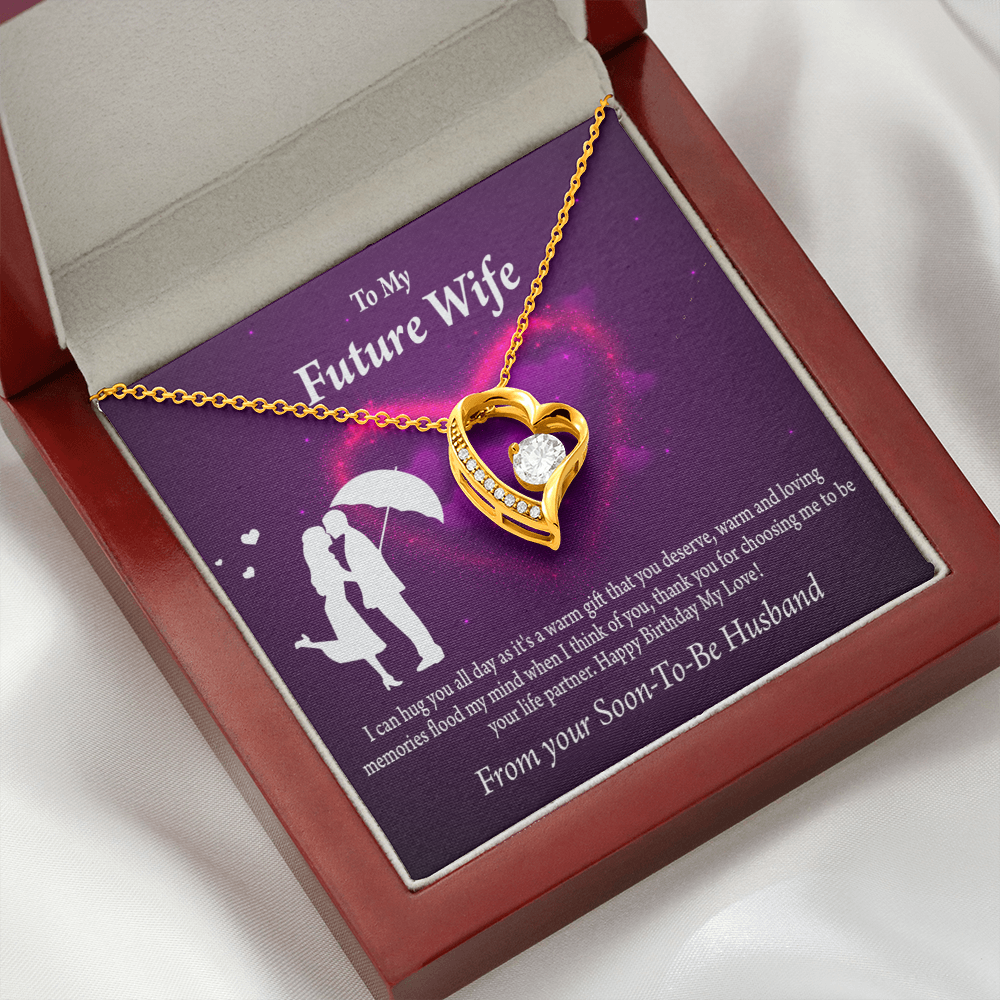 To My Fiancee Awesome Birthday Forever Necklace w Message Card-Express Your Love Gifts
