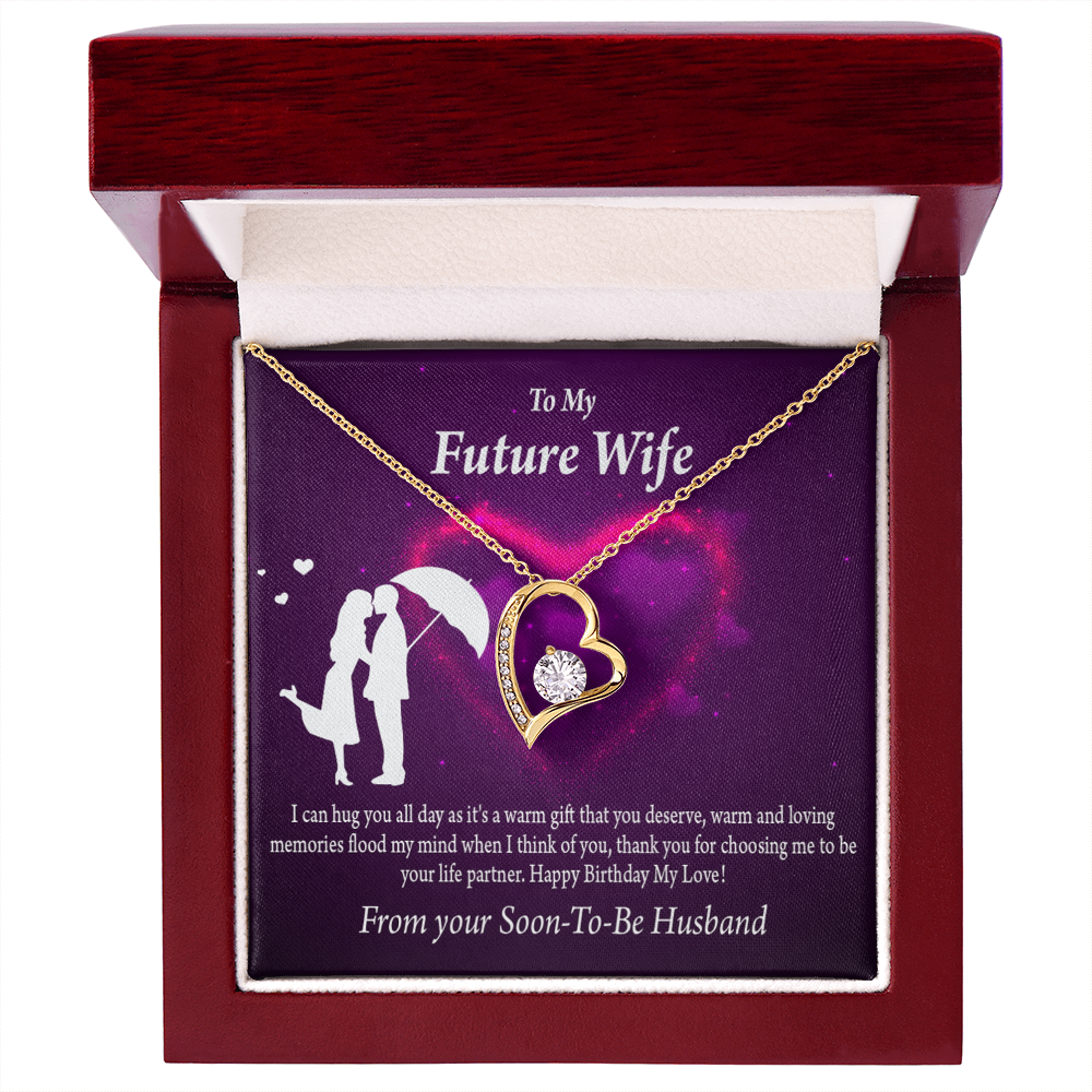 To My Fiancee Awesome Birthday Forever Necklace w Message Card-Express Your Love Gifts