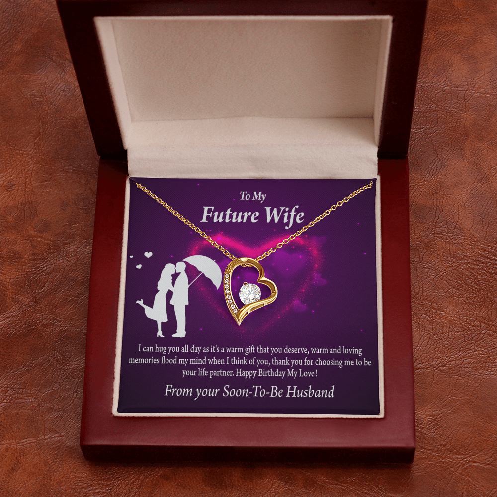 To My Fiancee Awesome Birthday Forever Necklace w Message Card-Express Your Love Gifts