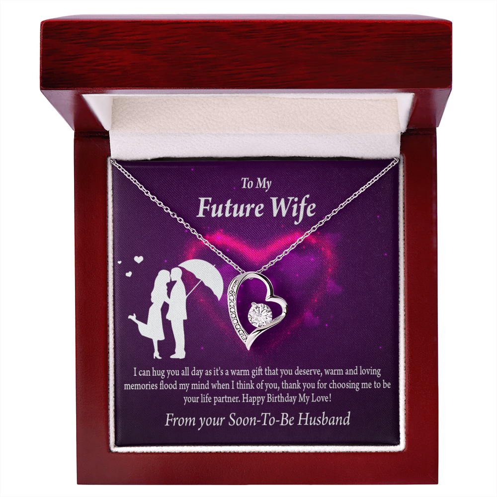 To My Fiancee Awesome Birthday Forever Necklace w Message Card-Express Your Love Gifts