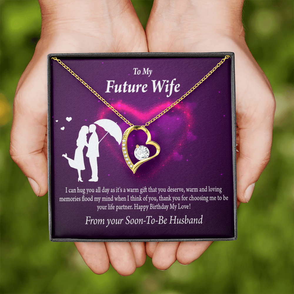 To My Fiancee Awesome Birthday Forever Necklace w Message Card-Express Your Love Gifts