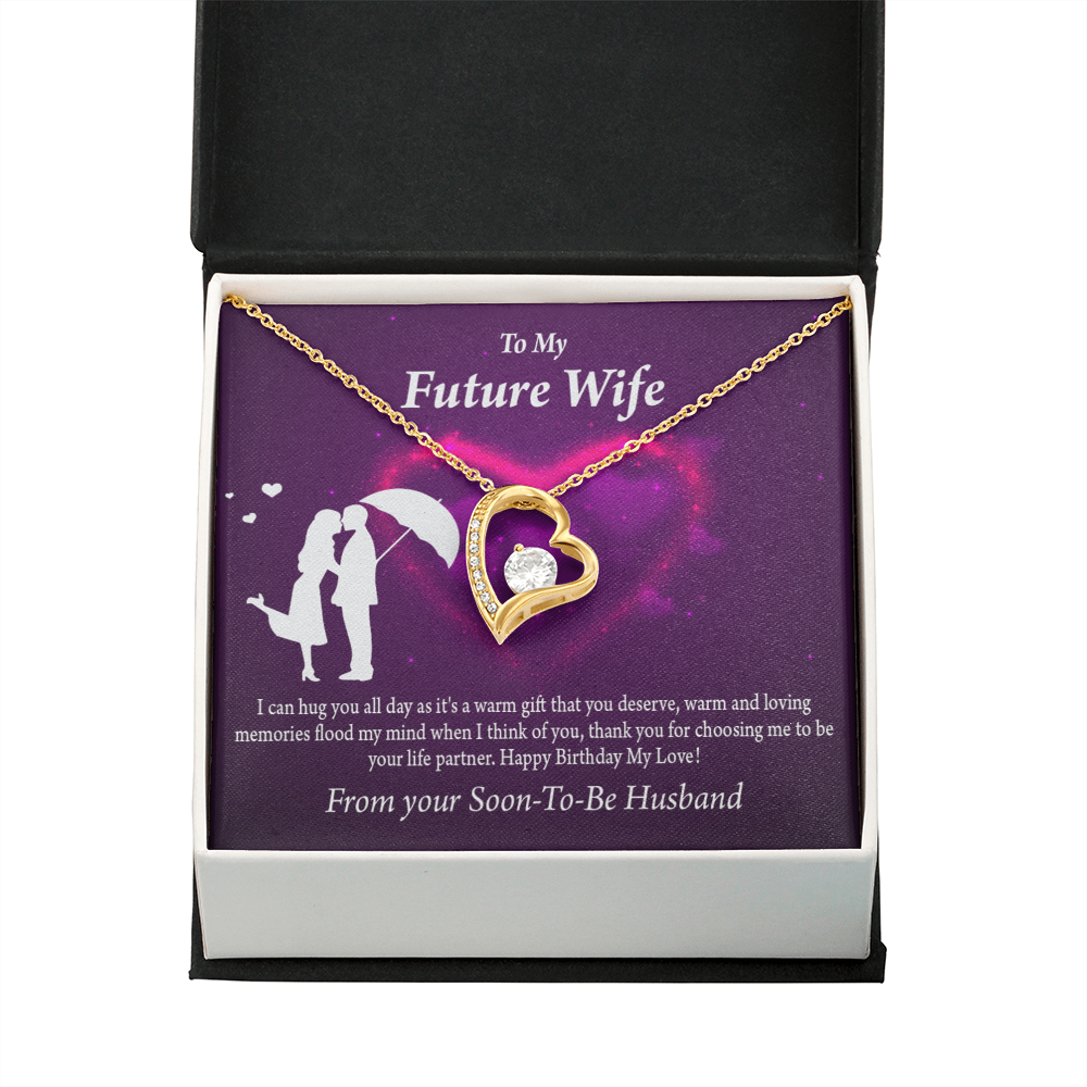 To My Fiancee Awesome Birthday Forever Necklace w Message Card-Express Your Love Gifts