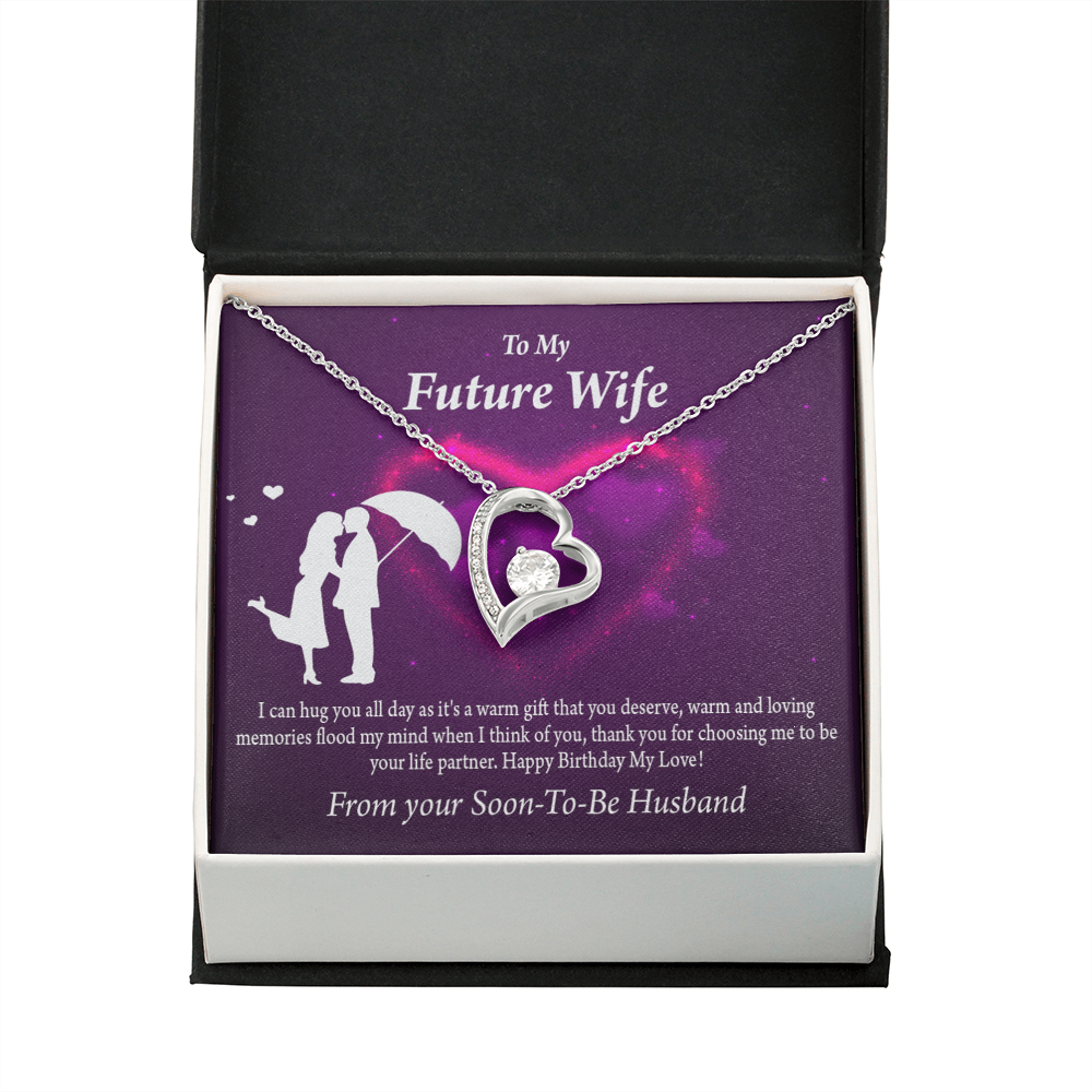 To My Fiancee Awesome Birthday Forever Necklace w Message Card-Express Your Love Gifts