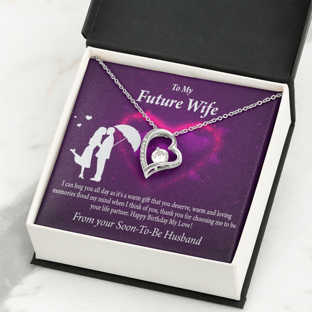To My Fiancee Awesome Birthday Forever Necklace w Message Card-Express Your Love Gifts