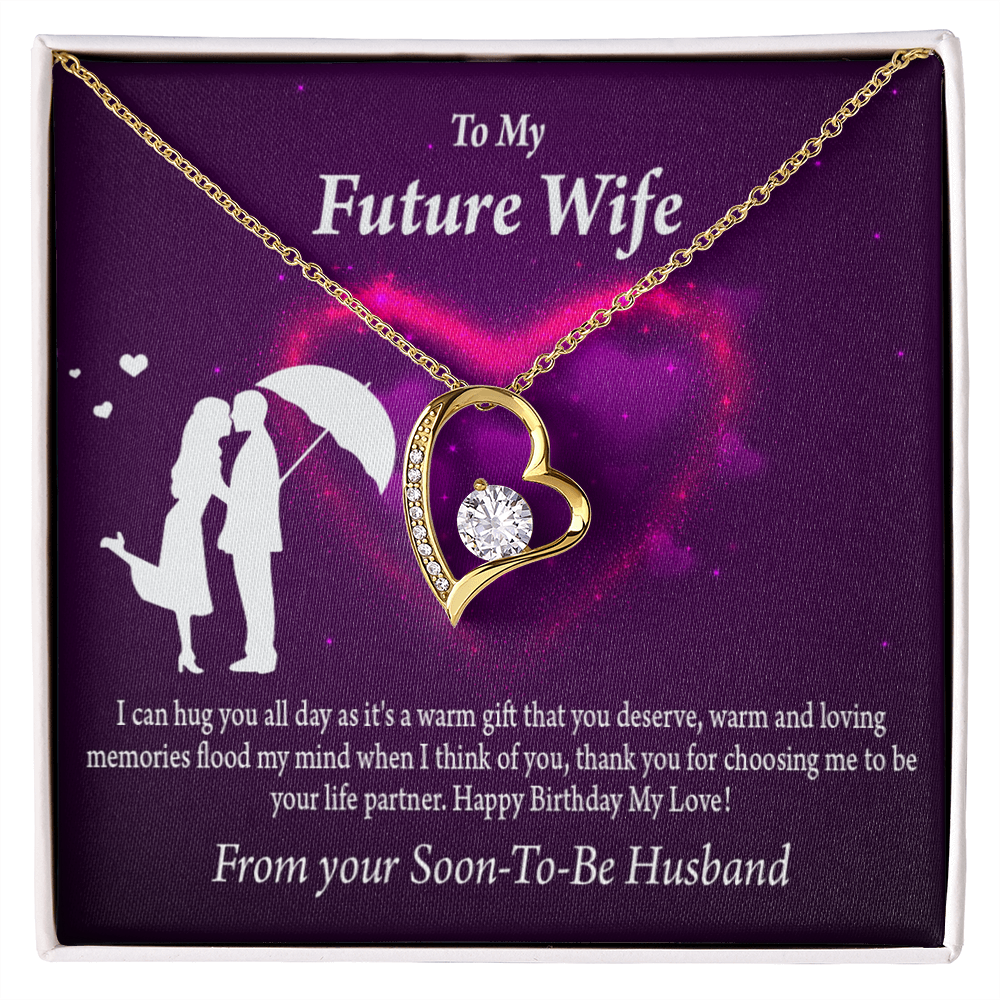 To My Fiancee Awesome Birthday Forever Necklace w Message Card-Express Your Love Gifts