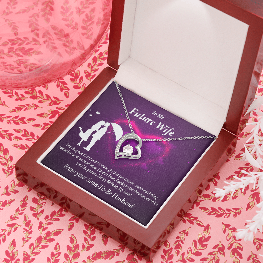 To My Fiancee Awesome Birthday Forever Necklace w Message Card-Express Your Love Gifts