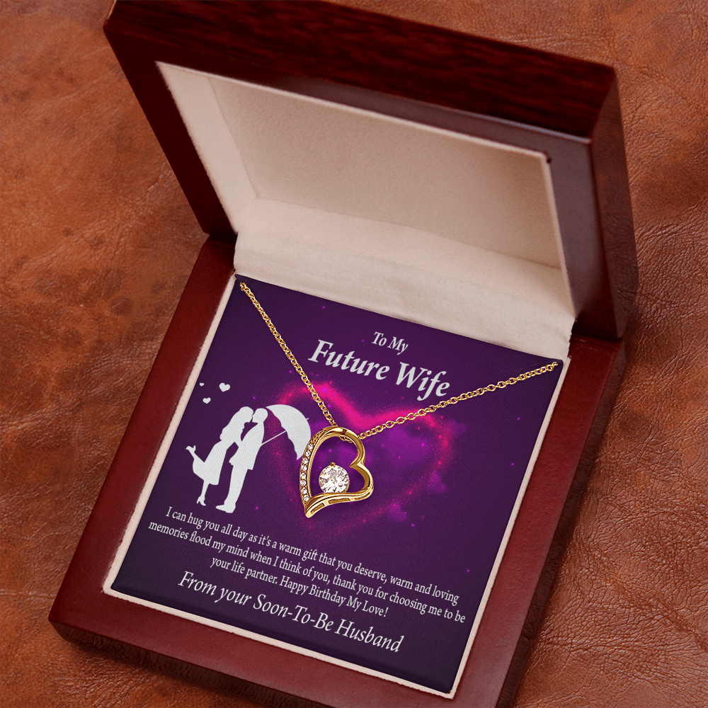 To My Fiancee Awesome Birthday Forever Necklace w Message Card-Express Your Love Gifts