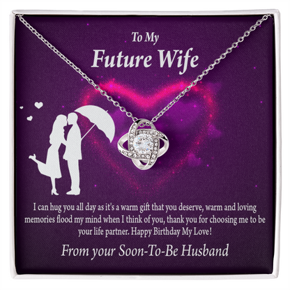 To My Fiancee Awesome Birthday Infinity Knot Necklace Message Card-Express Your Love Gifts