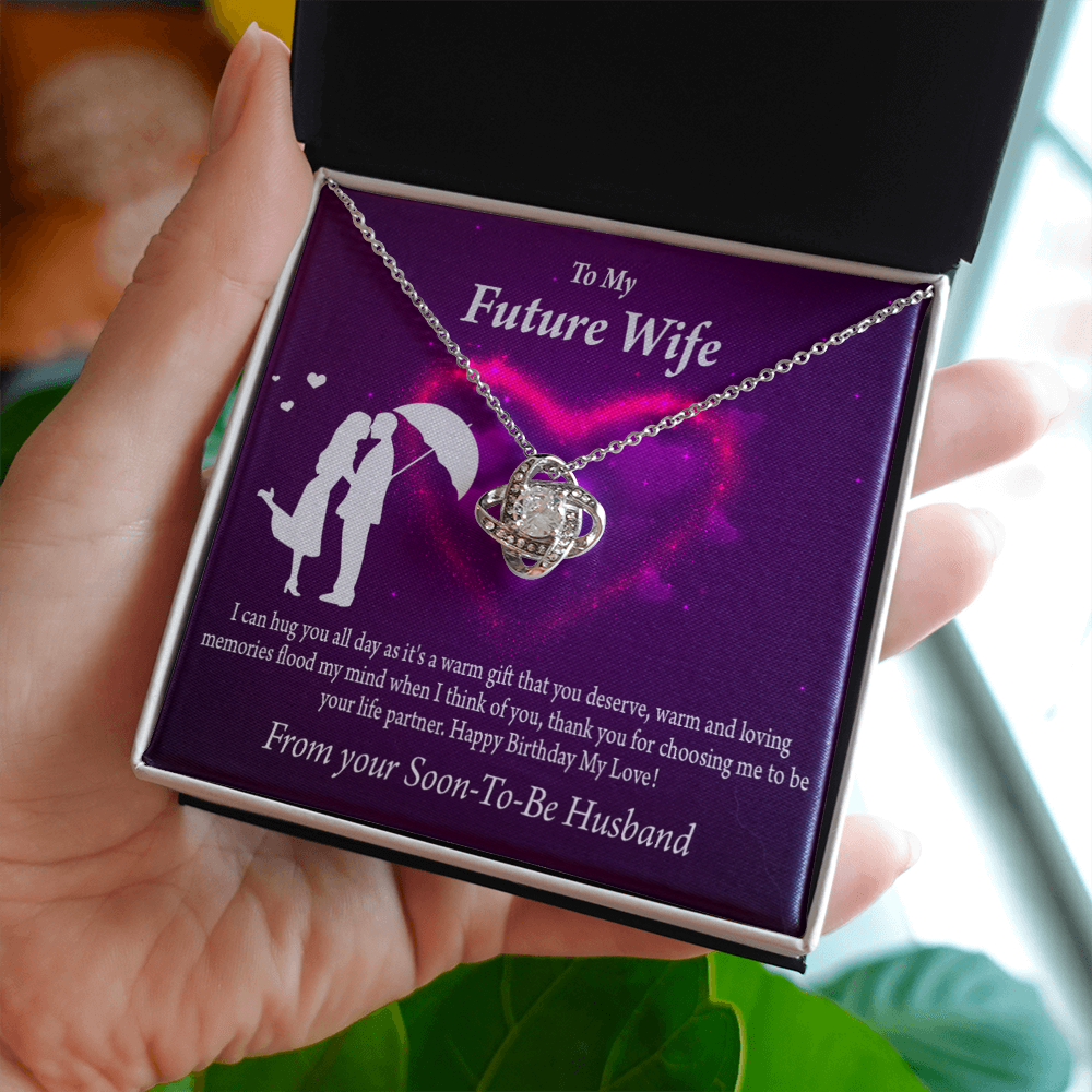 To My Fiancee Awesome Birthday Infinity Knot Necklace Message Card-Express Your Love Gifts
