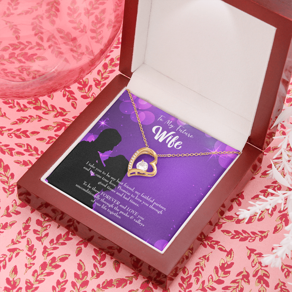 To My Fiancee Be There Forever Forever Necklace w Message Card-Express Your Love Gifts