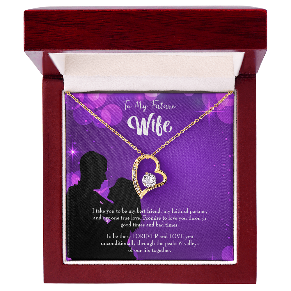 To My Fiancee Be There Forever Forever Necklace w Message Card-Express Your Love Gifts