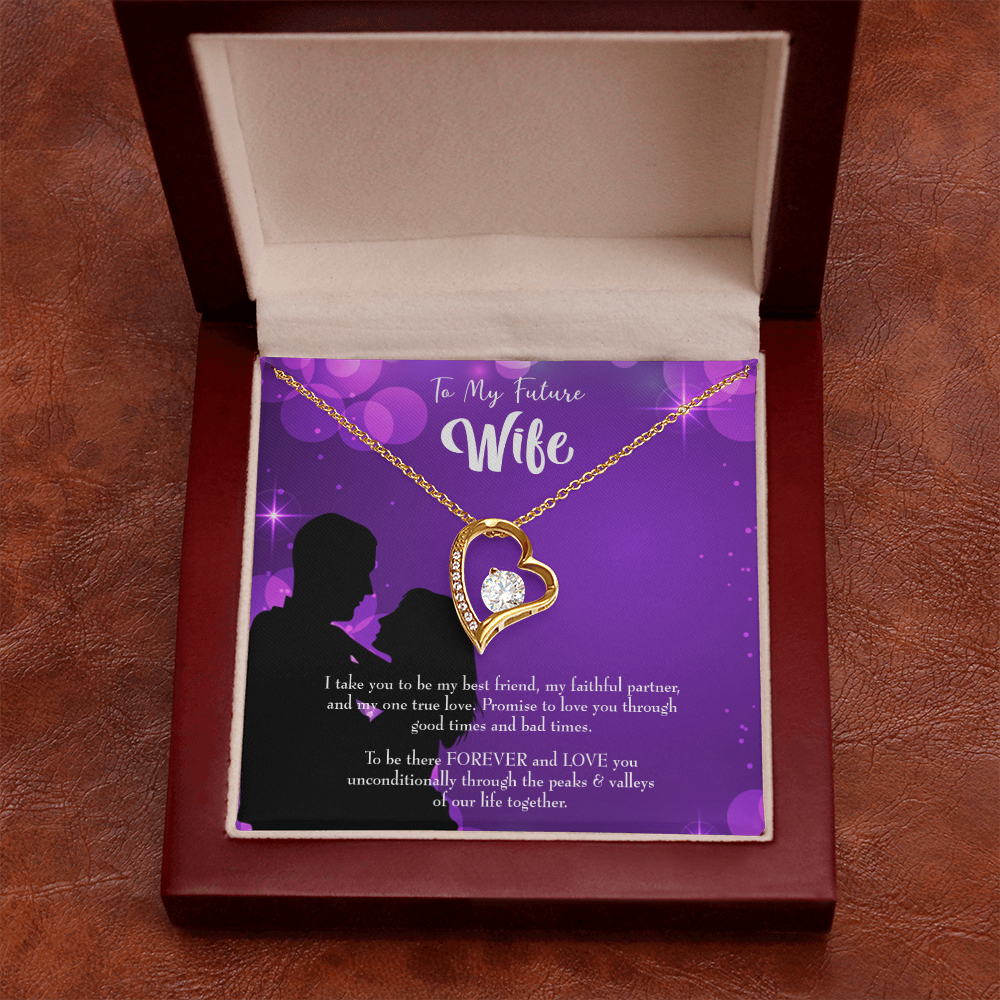 To My Fiancee Be There Forever Forever Necklace w Message Card-Express Your Love Gifts