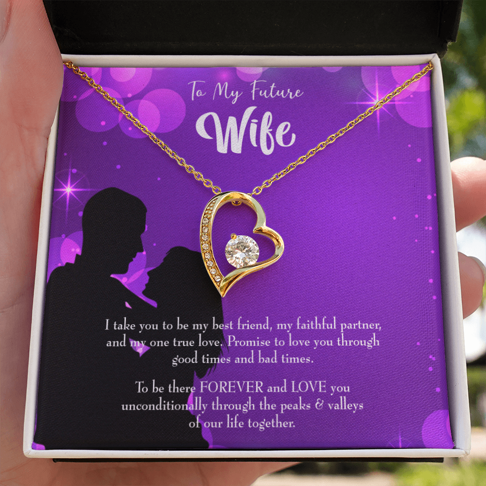 To My Fiancee Be There Forever Forever Necklace w Message Card-Express Your Love Gifts