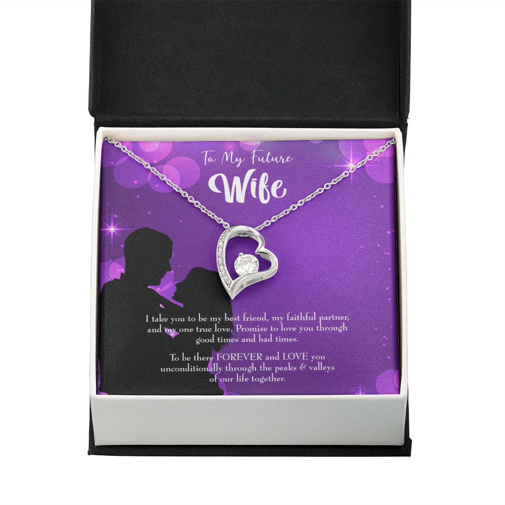 To My Fiancee Be There Forever Forever Necklace w Message Card-Express Your Love Gifts