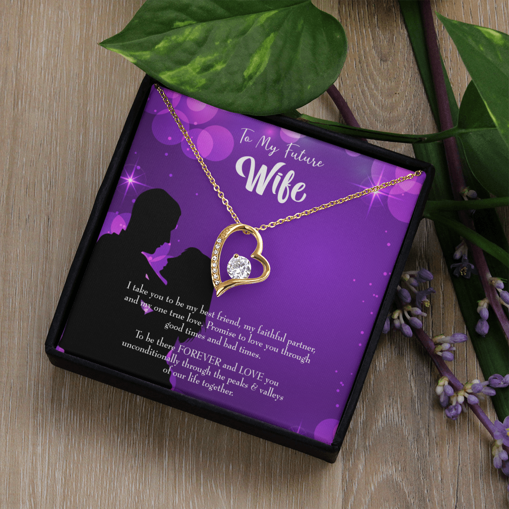 To My Fiancee Be There Forever Forever Necklace w Message Card-Express Your Love Gifts