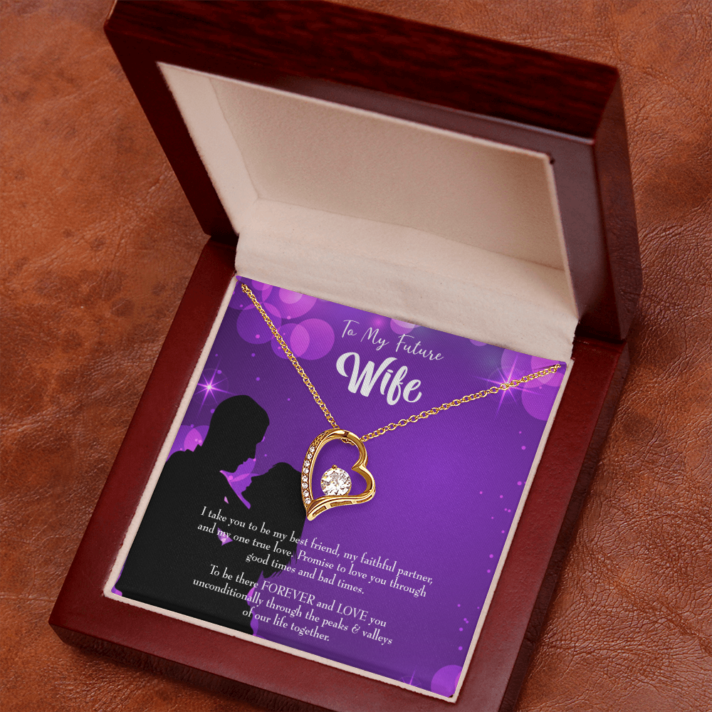 To My Fiancee Be There Forever Forever Necklace w Message Card-Express Your Love Gifts