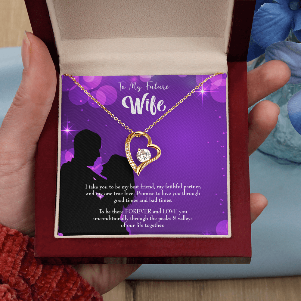 To My Fiancee Be There Forever Forever Necklace w Message Card-Express Your Love Gifts