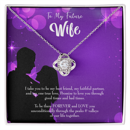 To My Fiancee Be There Forever Infinity Knot Necklace Message Card-Express Your Love Gifts