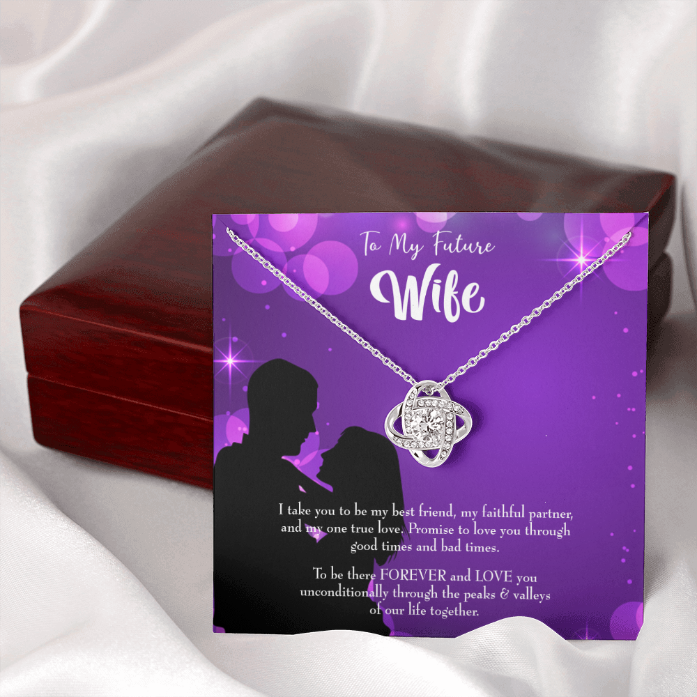 To My Fiancee Be There Forever Infinity Knot Necklace Message Card-Express Your Love Gifts