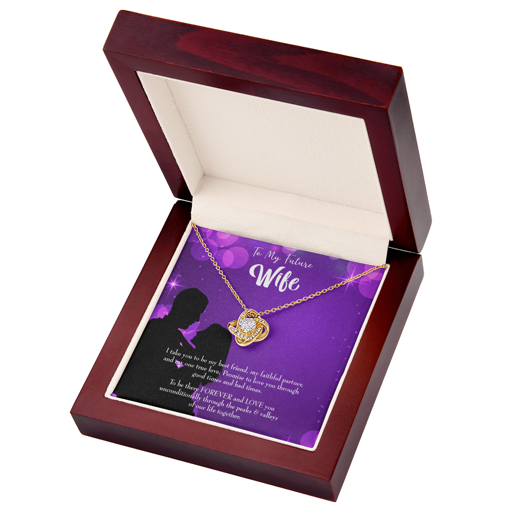 To My Fiancee Be There Forever Infinity Knot Necklace Message Card-Express Your Love Gifts
