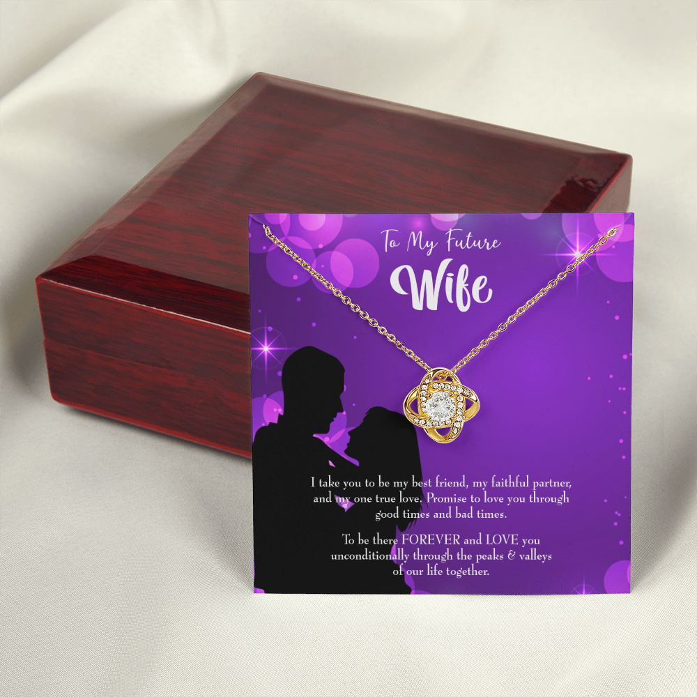 To My Fiancee Be There Forever Infinity Knot Necklace Message Card-Express Your Love Gifts