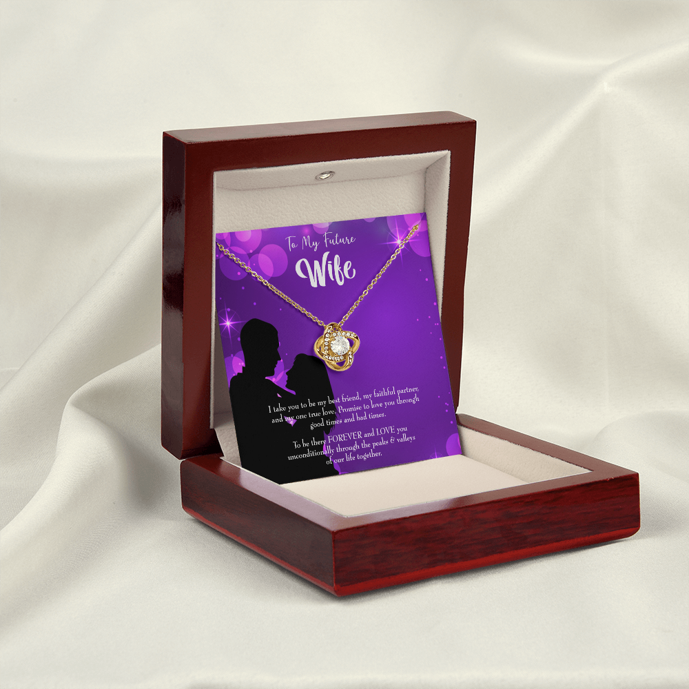 To My Fiancee Be There Forever Infinity Knot Necklace Message Card-Express Your Love Gifts