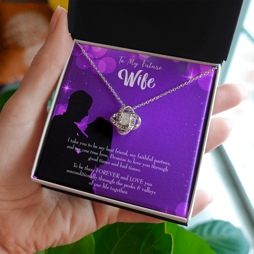 To My Fiancee Be There Forever Infinity Knot Necklace Message Card-Express Your Love Gifts