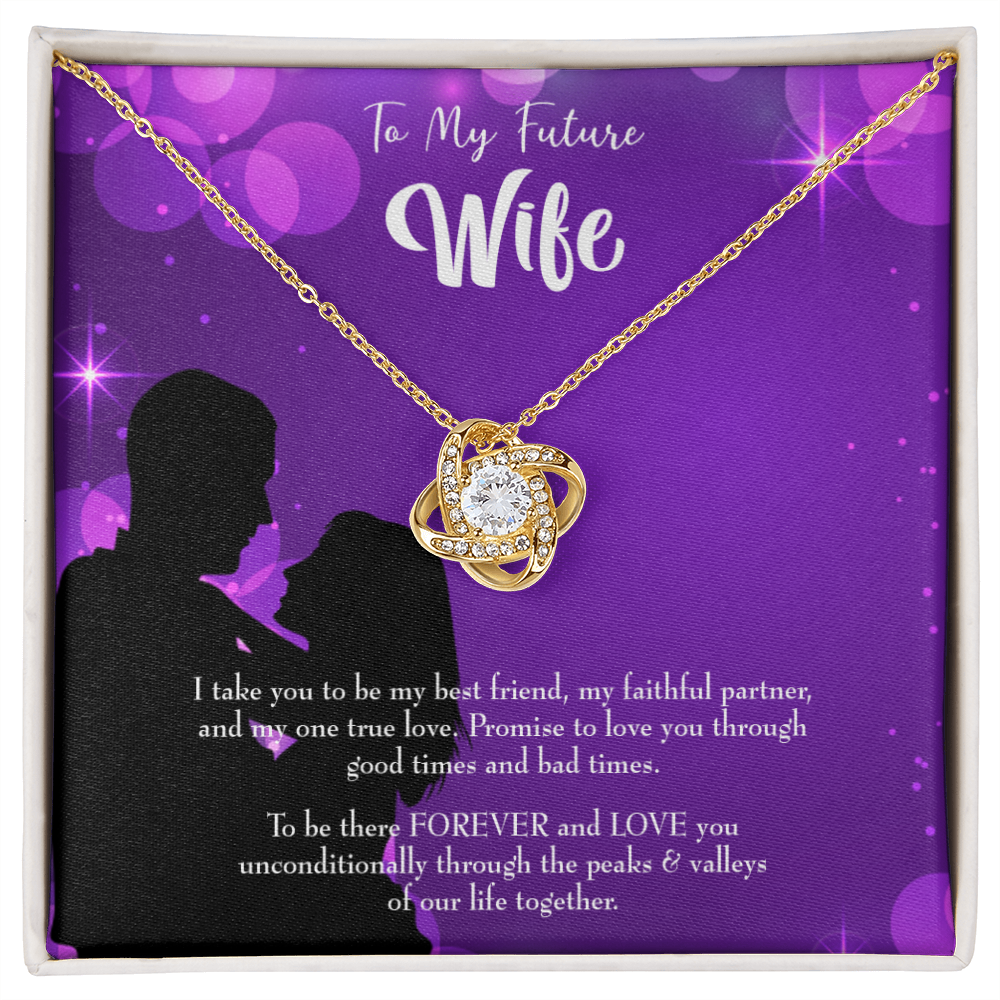 To My Fiancee Be There Forever Infinity Knot Necklace Message Card-Express Your Love Gifts