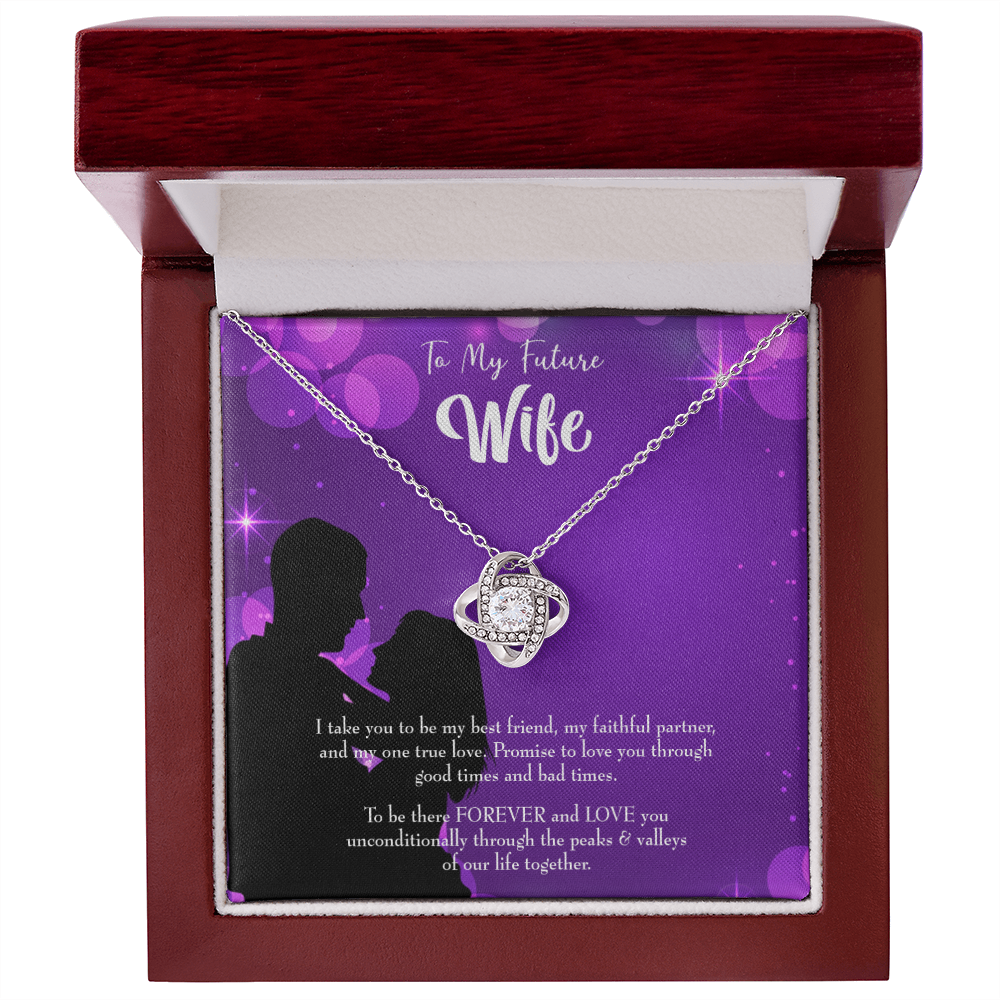 To My Fiancee Be There Forever Infinity Knot Necklace Message Card-Express Your Love Gifts