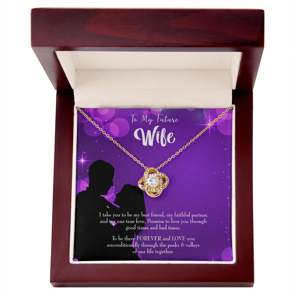 To My Fiancee Be There Forever Infinity Knot Necklace Message Card-Express Your Love Gifts