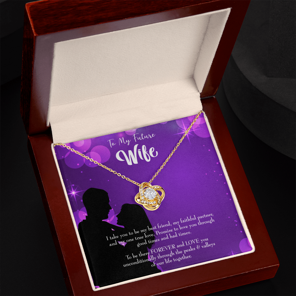 To My Fiancee Be There Forever Infinity Knot Necklace Message Card-Express Your Love Gifts