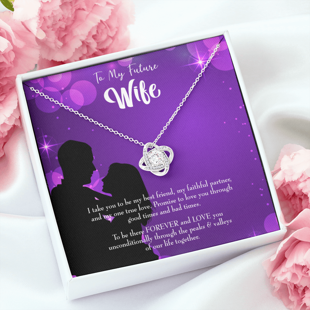 To My Fiancee Be There Forever Infinity Knot Necklace Message Card-Express Your Love Gifts