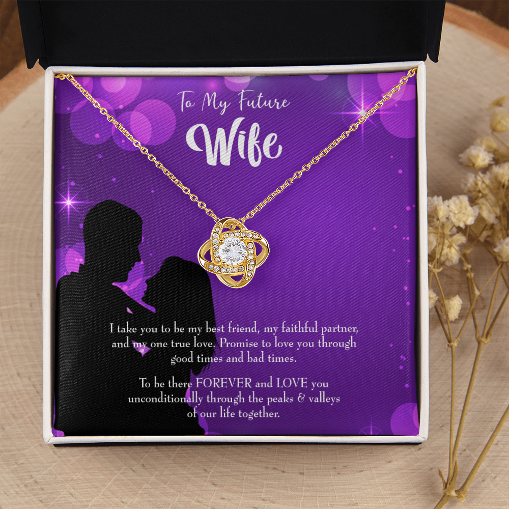 To My Fiancee Be There Forever Infinity Knot Necklace Message Card-Express Your Love Gifts