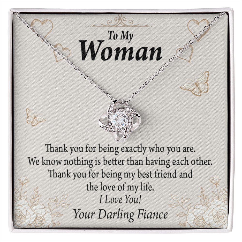 To My Fiancee Best Friend And Love Infinity Knot Necklace Message Card-Express Your Love Gifts