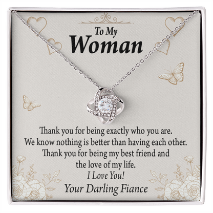 To My Fiancee Best Friend And Love Infinity Knot Necklace Message Card-Express Your Love Gifts
