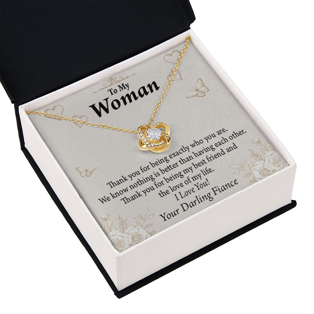 To My Fiancee Best Friend And Love Infinity Knot Necklace Message Card-Express Your Love Gifts