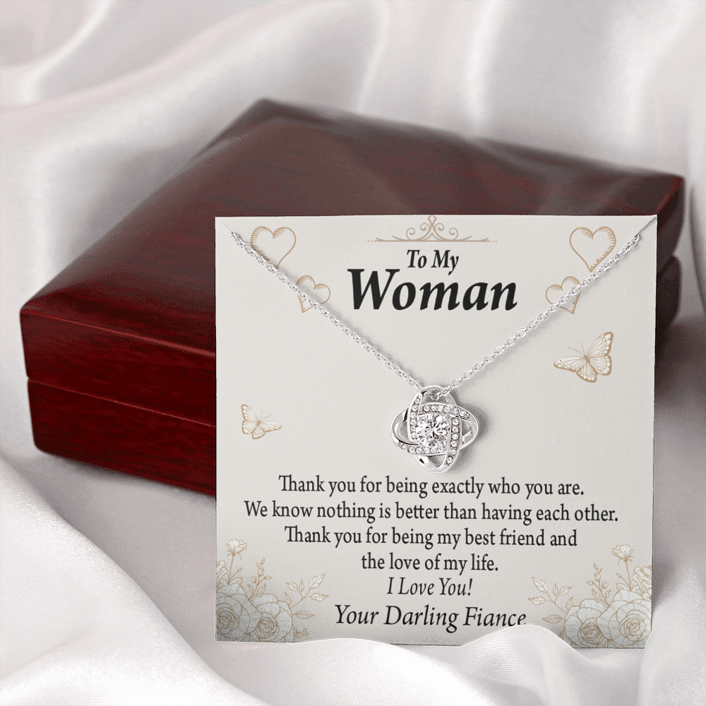 To My Fiancee Best Friend And Love Infinity Knot Necklace Message Card-Express Your Love Gifts