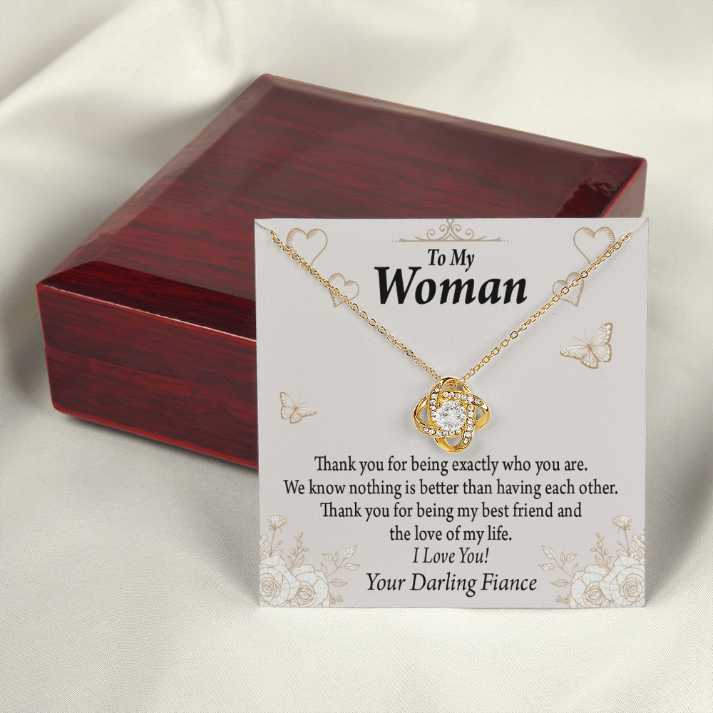 To My Fiancee Best Friend And Love Infinity Knot Necklace Message Card-Express Your Love Gifts