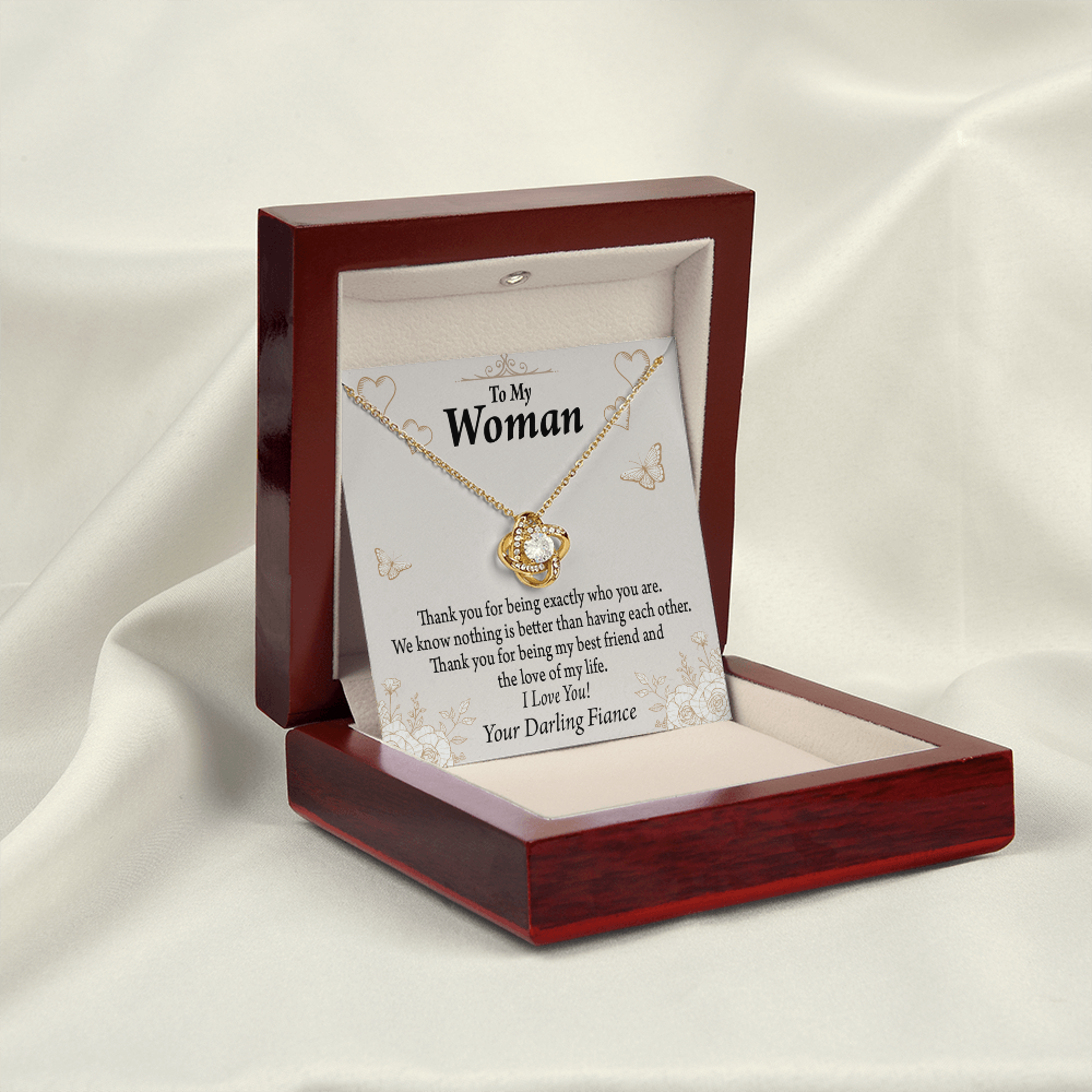 To My Fiancee Best Friend And Love Infinity Knot Necklace Message Card-Express Your Love Gifts