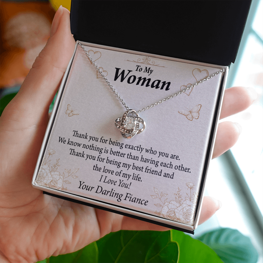 To My Fiancee Best Friend And Love Infinity Knot Necklace Message Card-Express Your Love Gifts