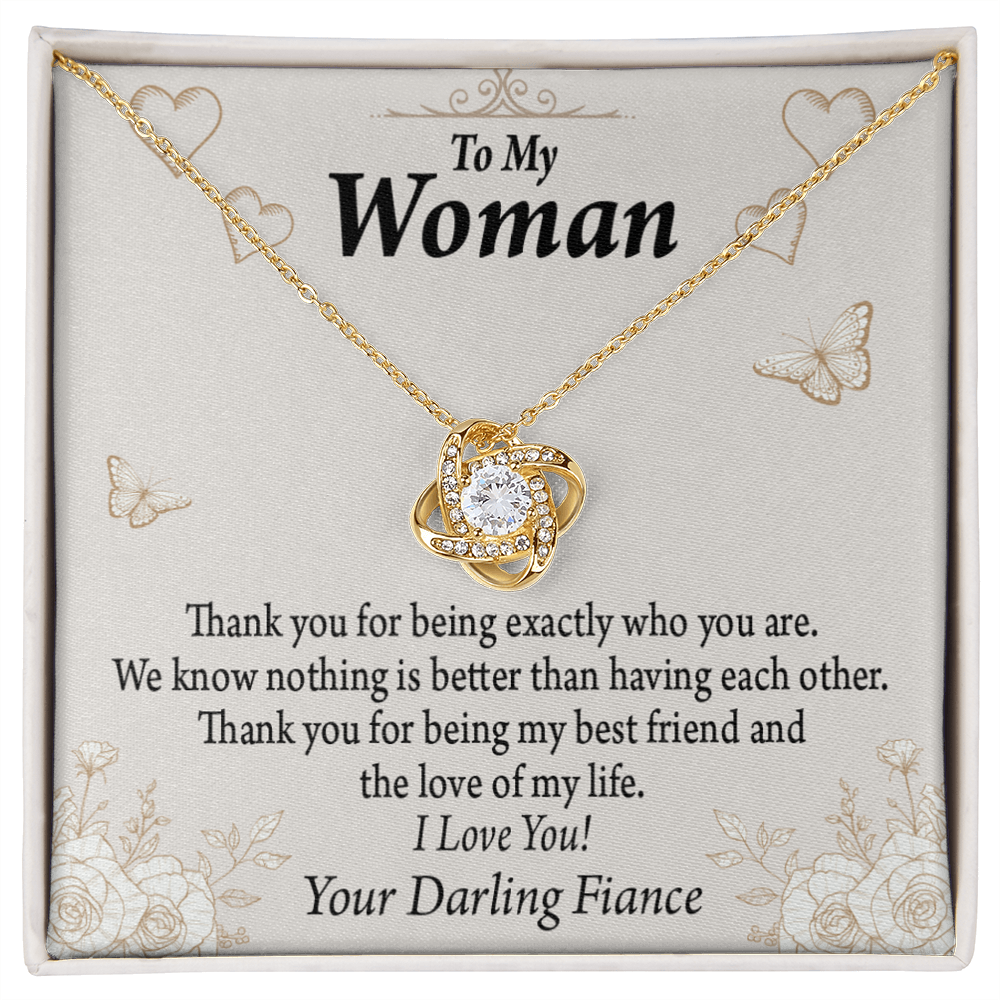 To My Fiancee Best Friend And Love Infinity Knot Necklace Message Card-Express Your Love Gifts