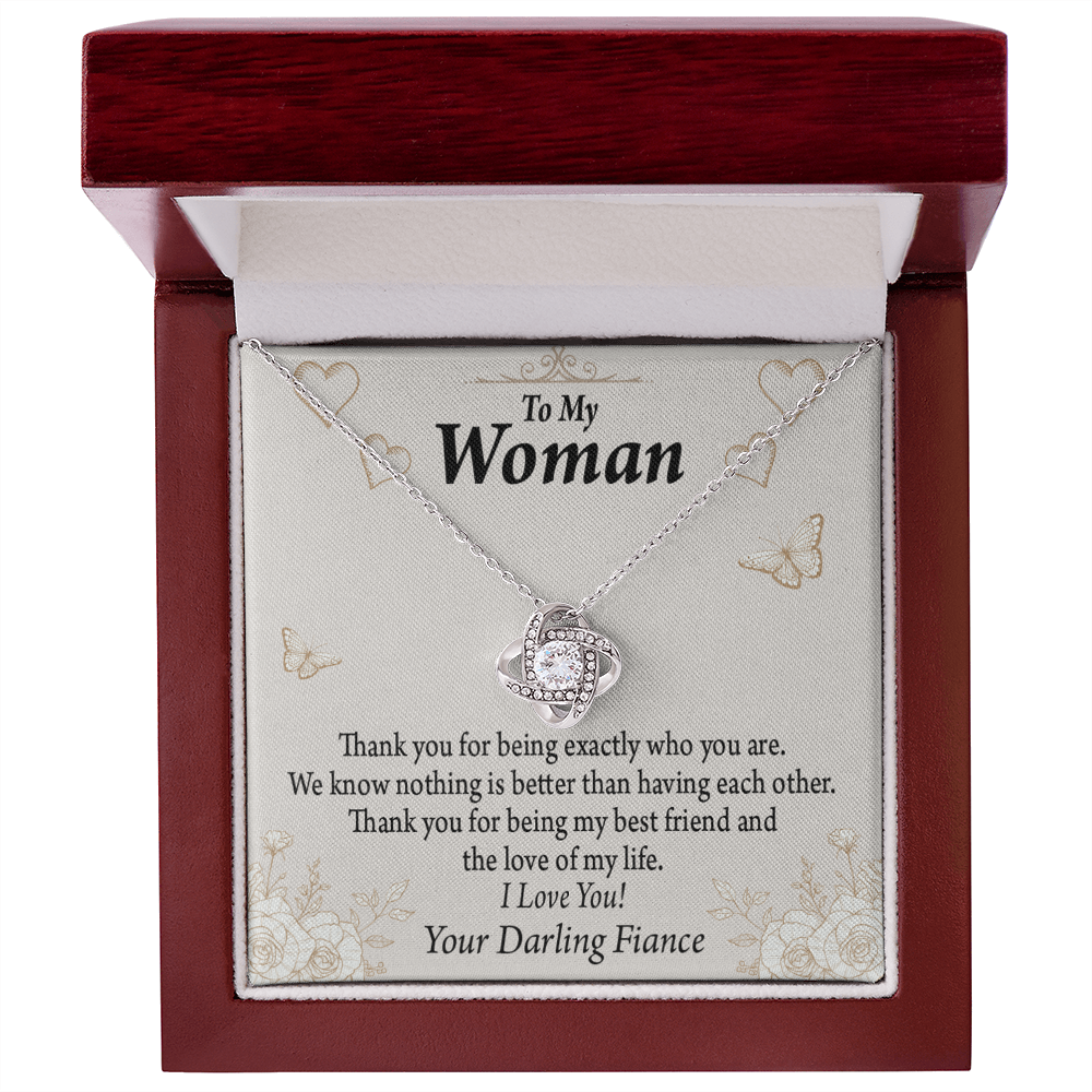 To My Fiancee Best Friend And Love Infinity Knot Necklace Message Card-Express Your Love Gifts