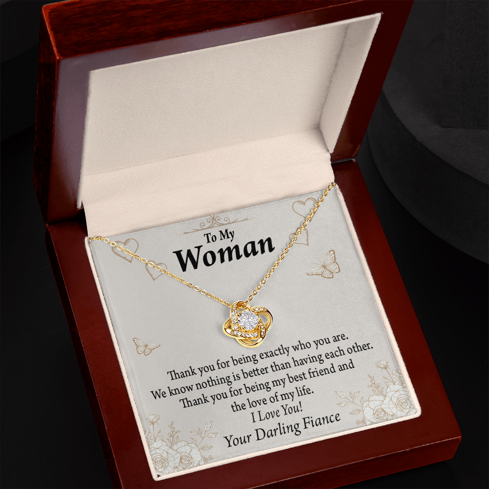 To My Fiancee Best Friend And Love Infinity Knot Necklace Message Card-Express Your Love Gifts