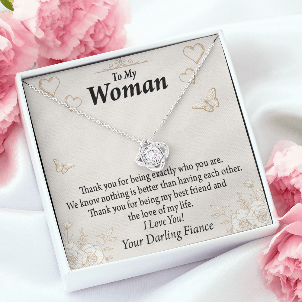 To My Fiancee Best Friend And Love Infinity Knot Necklace Message Card-Express Your Love Gifts