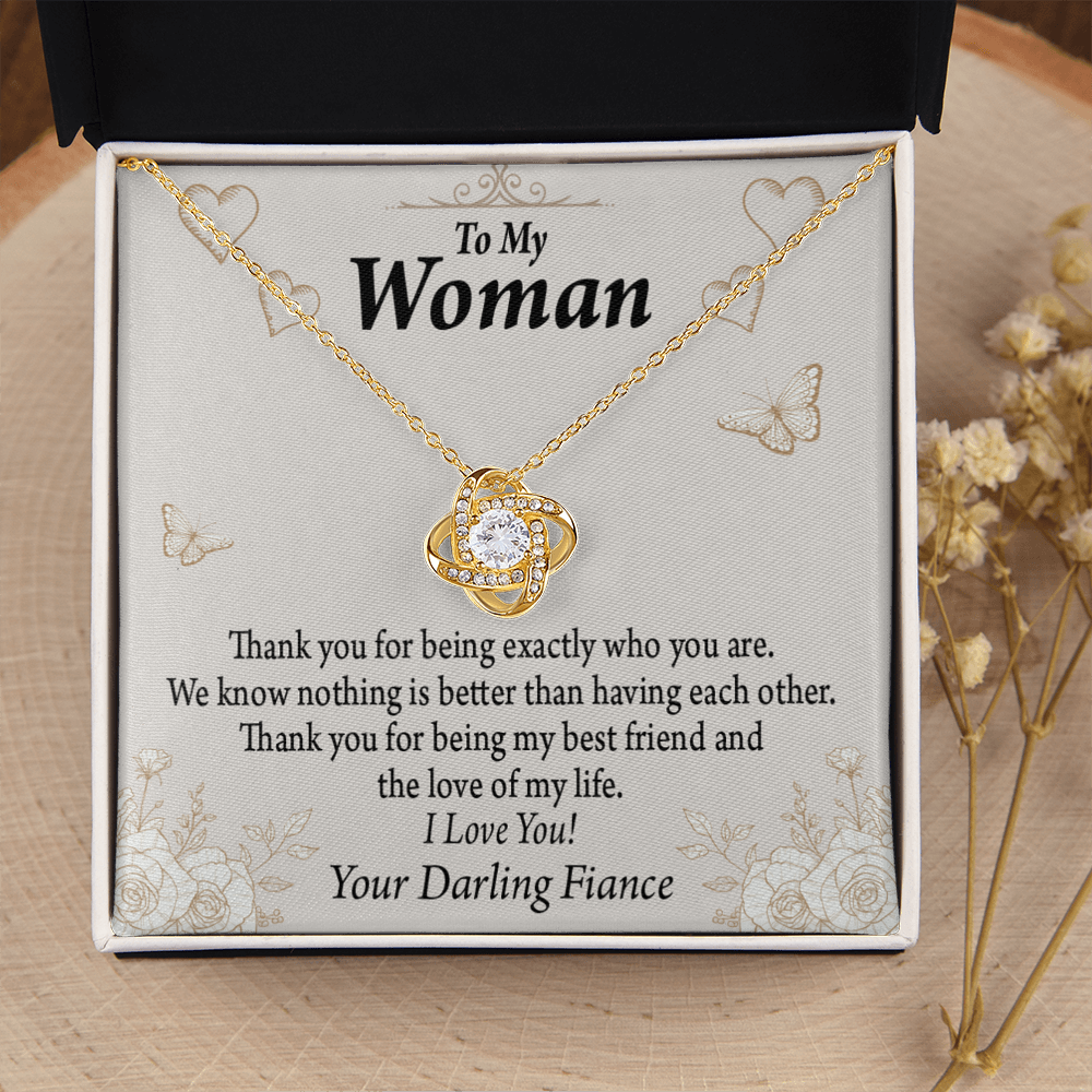 To My Fiancee Best Friend And Love Infinity Knot Necklace Message Card-Express Your Love Gifts