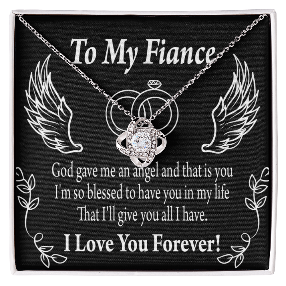To My Fiancee Blessed to Have You Infinity Knot Necklace Message Card-Express Your Love Gifts