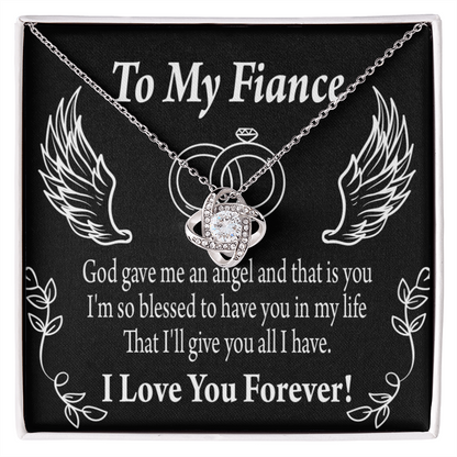 To My Fiancee Blessed to Have You Infinity Knot Necklace Message Card-Express Your Love Gifts