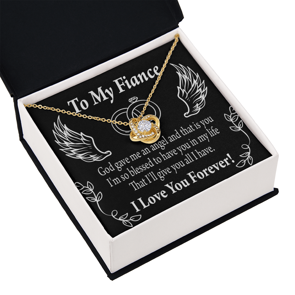To My Fiancee Blessed to Have You Infinity Knot Necklace Message Card-Express Your Love Gifts