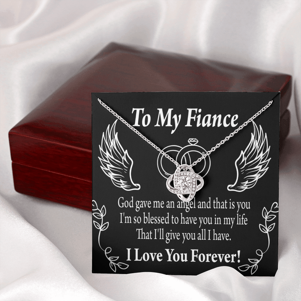 To My Fiancee Blessed to Have You Infinity Knot Necklace Message Card-Express Your Love Gifts